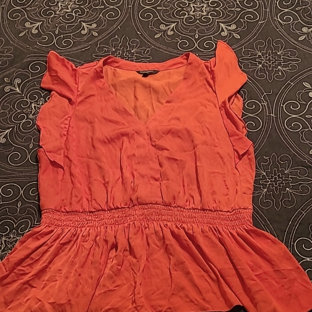 Banana Republic Red Flutter Sleeve Top
